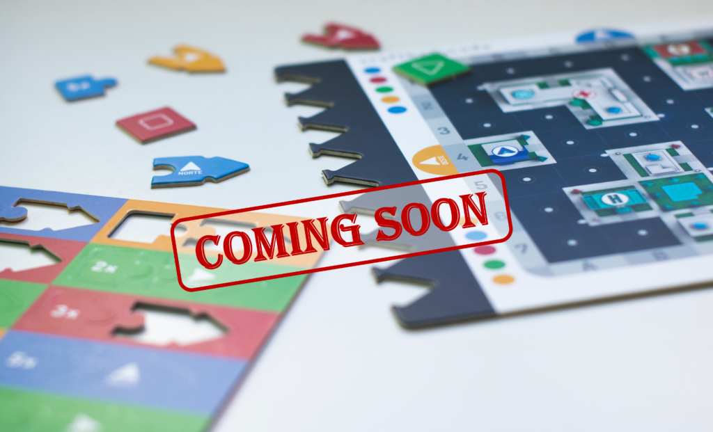 An image of a tabletop game. On top is written Coming Soon